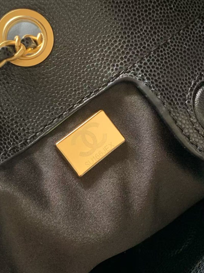 CC 25b Medium Backpack With Chain 23cm Black Caviar GHW