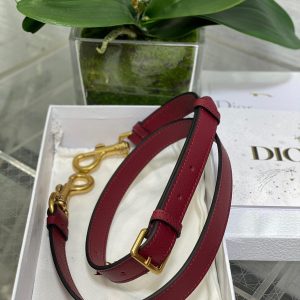 CD Saddle Bag 25cm Dark Red Grained Calfskin