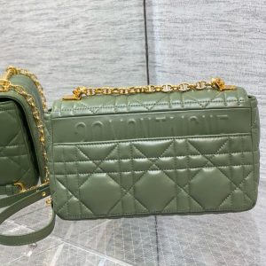 MEDIUM CARO BAG 25 GREEN MACROCANNAGE CALFSKIN