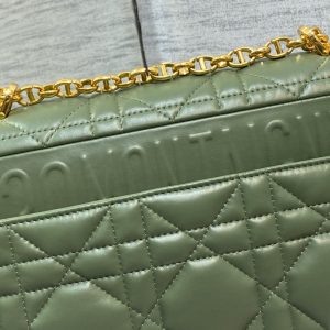 MEDIUM CARO BAG 25 GREEN MACROCANNAGE CALFSKIN