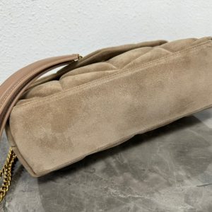 LOULOU PUFFER SMALL 29 LIGHT BROWN SUEDE GHW