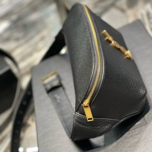 cassandre classic black belt bag grained calfskin