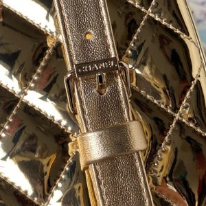 cc large backpack 31cm gold patent calfskin gold hardware