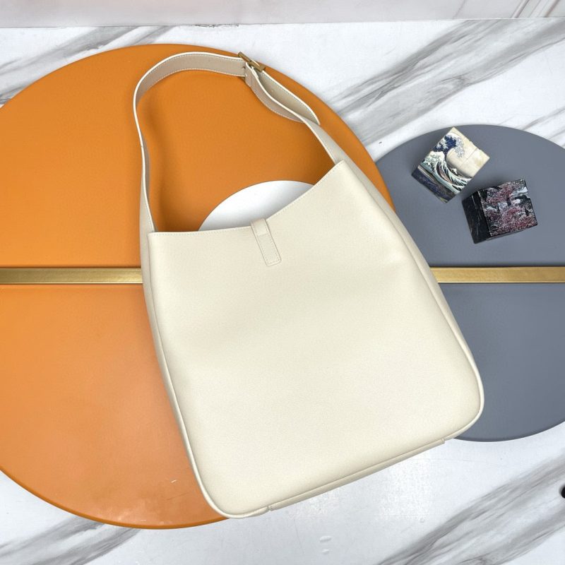 Le 5 a 7 Supple Large hobo bag in ivory leather ghw