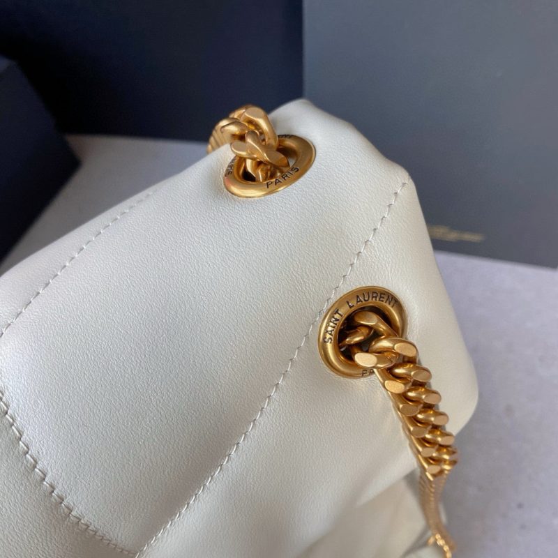 Loulou Puffer 35cm White Quilted Lambskin Bag Ghw