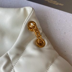 Loulou Puffer 35cm White Quilted Lambskin Bag Ghw