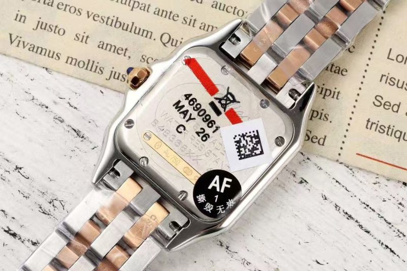 PANTHERE 27MM PINK GOLD SILVER CASE DIAMOND BEZEL WHITE DIAL (BEST VERSION)