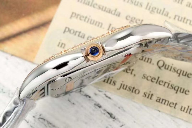 PANTHERE 27MM PINK GOLD SILVER CASE DIAMOND BEZEL WHITE DIAL (BEST VERSION)