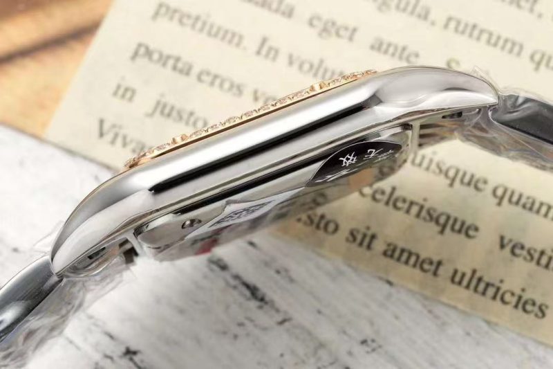 PANTHERE 27MM PINK GOLD SILVER CASE DIAMOND BEZEL WHITE DIAL (BEST VERSION)