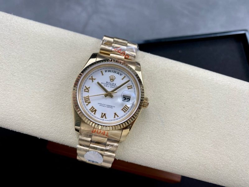 DAY-DATE 36MM GOLD CASE WHITE DIAL