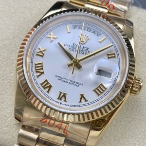 DAY-DATE 36MM GOLD CASE WHITE DIAL