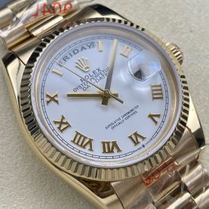 DAY-DATE 36MM GOLD CASE WHITE DIAL