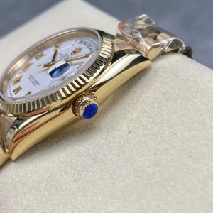 DAY-DATE 36MM GOLD CASE WHITE DIAL