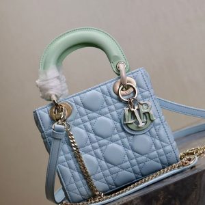 CD Mini Lady 17 Light Blue Mint Lambskin