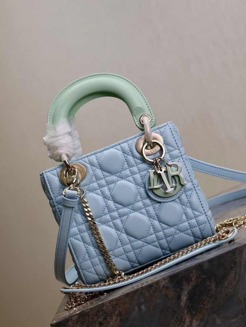 CD Mini Lady 17 Light Blue Mint Lambskin