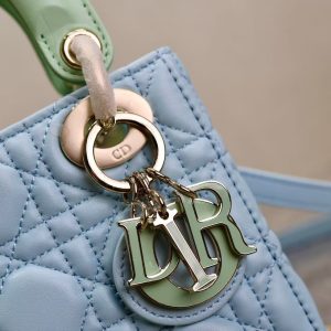 CD Mini Lady 17 Light Blue Mint Lambskin