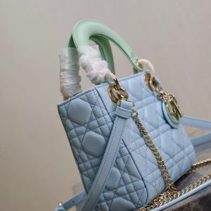 CD Mini Lady 17 Light Blue Mint Lambskin