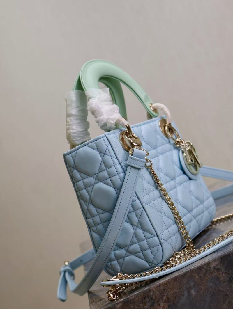 CD Mini Lady 17 Light Blue Mint Lambskin
