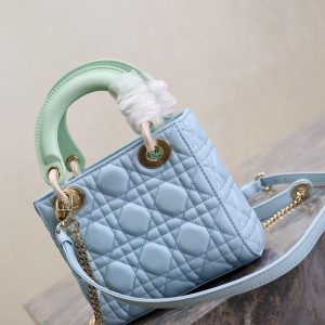CD Mini Lady 17 Light Blue Mint Lambskin