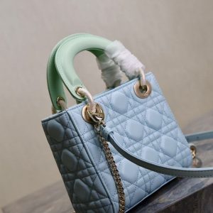 CD Mini Lady 17 Light Blue Mint Lambskin