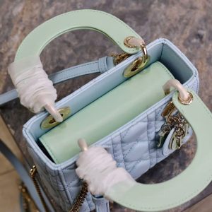 CD Mini Lady 17 Light Blue Mint Lambskin