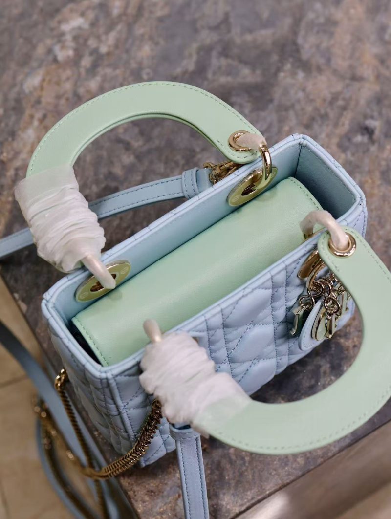 CD Mini Lady 17 Light Blue Mint Lambskin