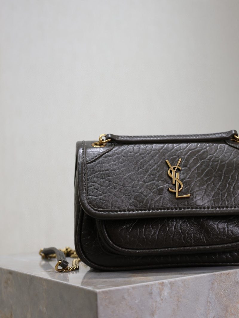 YSL Niki Bag 18cm Black Gold Sheepskin