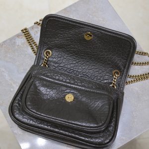YSL Niki Bag 18cm Black Gold Sheepskin