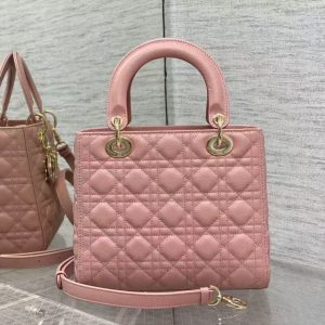 CD MEDIUM LADY 24 BLUSH CANNAGE LAMBSKIN