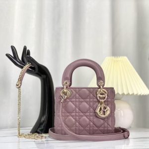 CD Lady Dior Bag Dusty Pink Lambskin