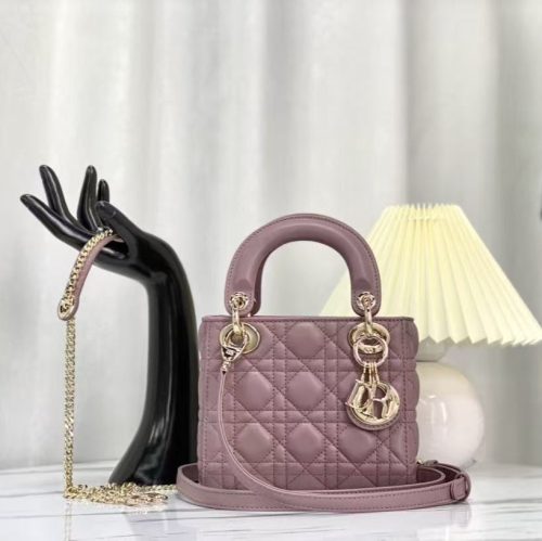CD Lady Dior Bag Dusty Pink Lambskin