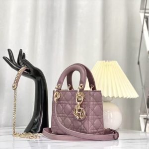 CD Lady Dior Bag Dusty Pink Lambskin