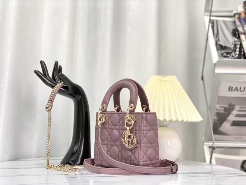 CD Lady Dior Bag Dusty Pink Lambskin