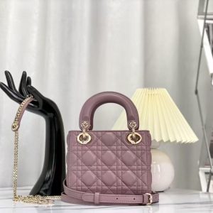 CD Lady Dior Bag Dusty Pink Lambskin