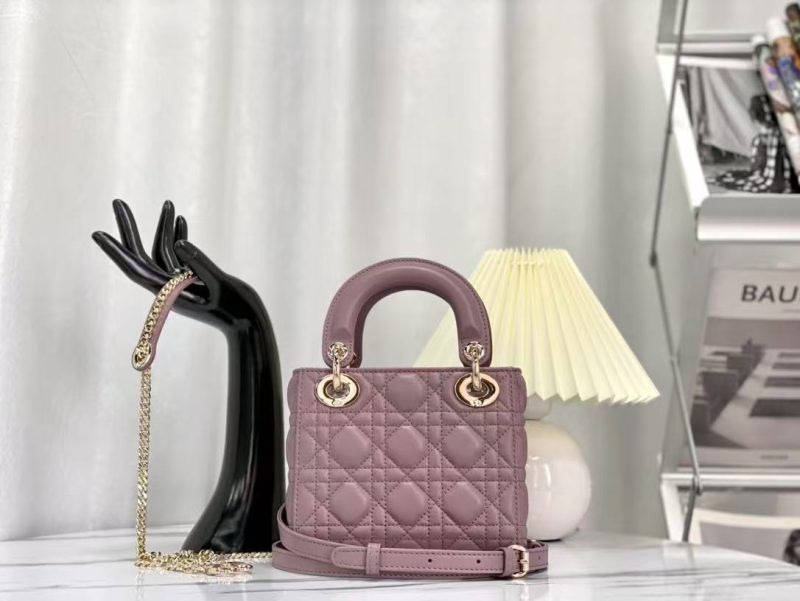 CD Lady Dior Bag Dusty Pink Lambskin