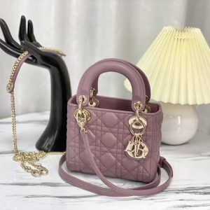 CD Lady Dior Bag Dusty Pink Lambskin