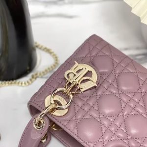 CD Lady Dior Bag Dusty Pink Lambskin