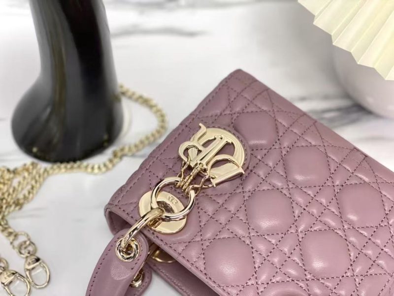 CD Lady Dior Bag Dusty Pink Lambskin