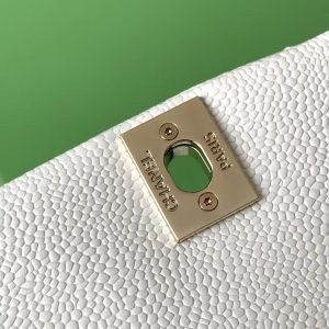 CC Backpack 17.5cm White Silver Grained Calfskin