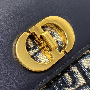 MONTAIGNE AVENUE 22 BAG IN NAVY BLUE CALFSKIN AND MONOGRAM OBLIQUE JACQUARD