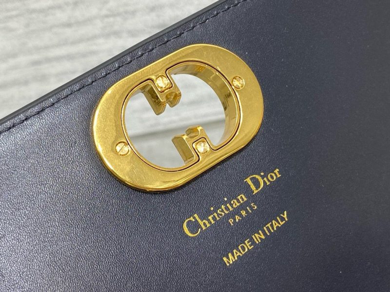 MONTAIGNE AVENUE 22 BAG IN NAVY BLUE CALFSKIN AND MONOGRAM OBLIQUE JACQUARD