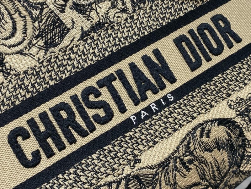 CD 24 Women Mini Lady D-lite Bag Brown Toile de Jouy Embroidery