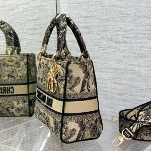 medium lady 24 black beige canvas