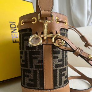 Image_20250329095844 MON TRESOR 18 IN MONOGRAM BROWN CANVAS WITH FF MOTIF EMBROIDERED