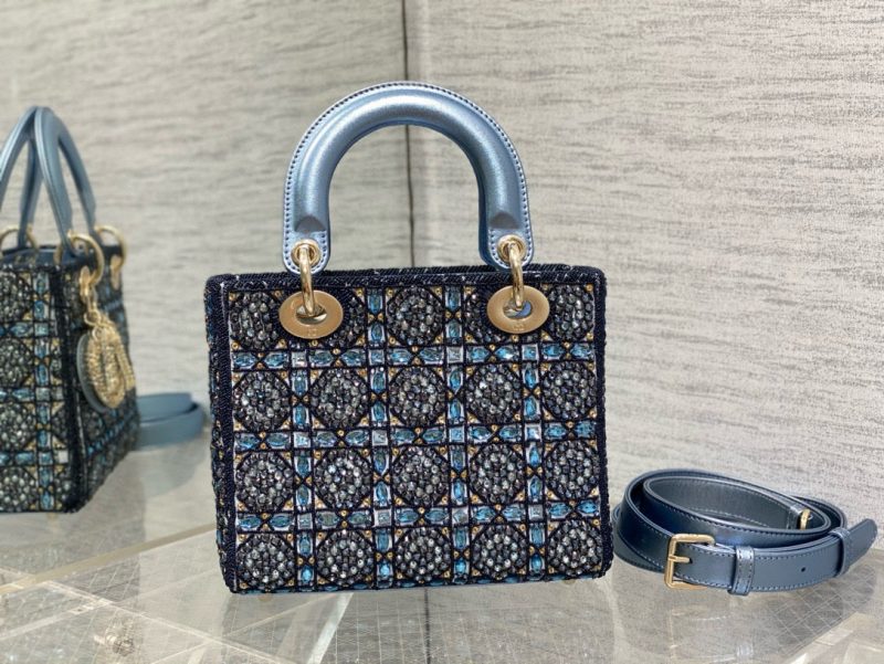 CD Lady 20 Navy blue Canvas attached diamonds