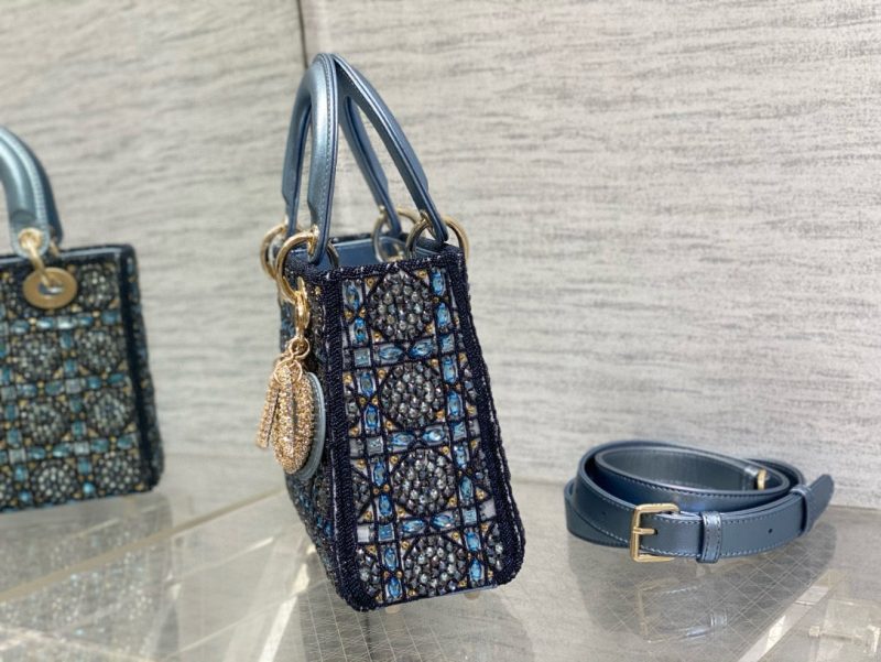 CD Lady 20 Navy blue Canvas attached diamonds