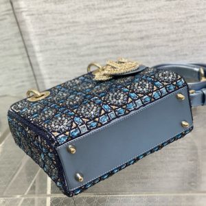 CD Lady 20 Navy blue Canvas attached diamonds