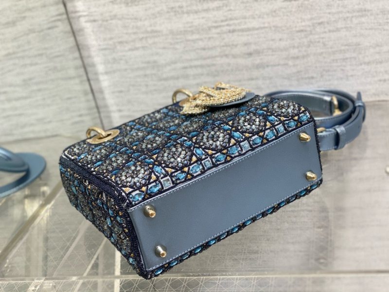 CD Lady 20 Navy blue Canvas attached diamonds