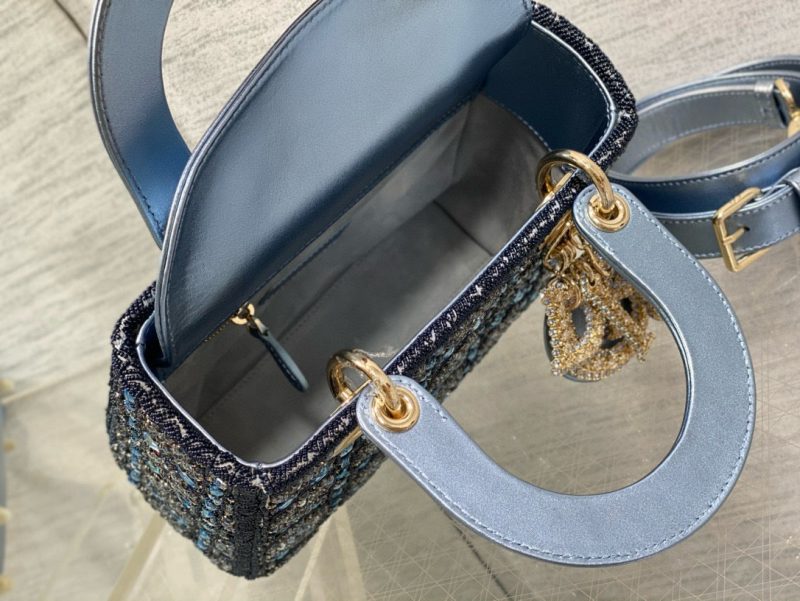 CD Lady 20 Navy blue Canvas attached diamonds