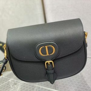 Image_20250425134349_1 CD Bobby Bag Black Pebbled Leather Gold Hardware